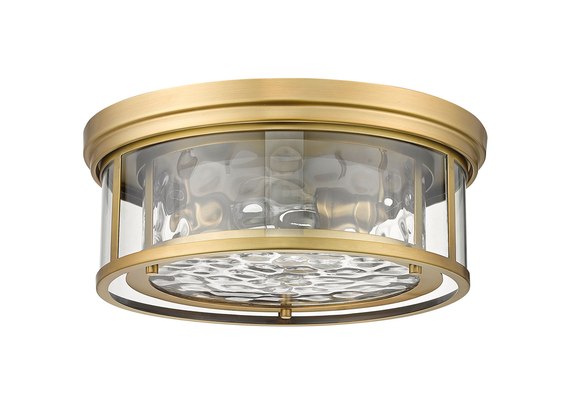 Clarion 16" Wide Rubbed Brass 3-Light Drum Ceiling Light