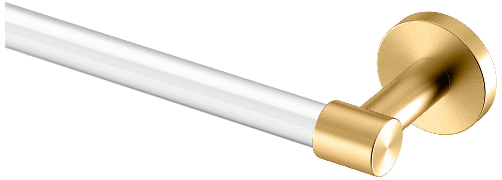 Image 3 Clarion 18" Towel Bar, Crystal-Clear Acrylic Brushed Brass more views