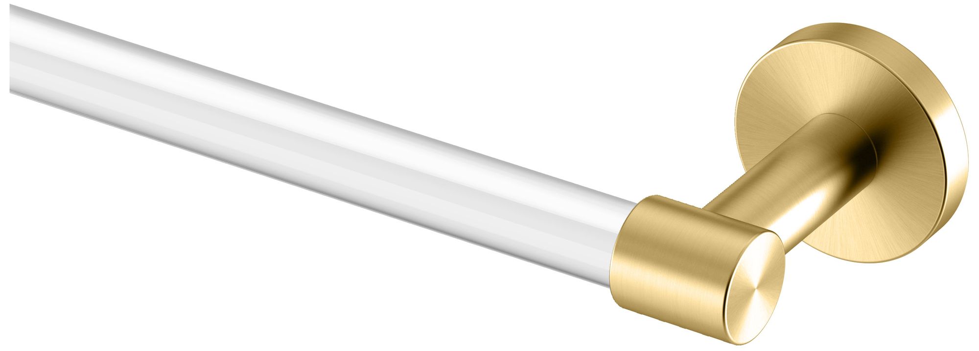 Image 7 Clarion 18" Towel Bar, Crystal-Clear Acrylic Brushed Brass more views