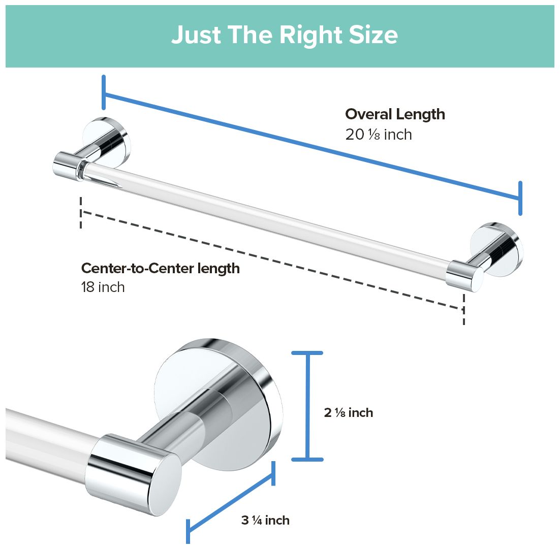 Image 5 Clarion 18" Towel Bar, Crystal-Clear Acrylic/Chrome more views