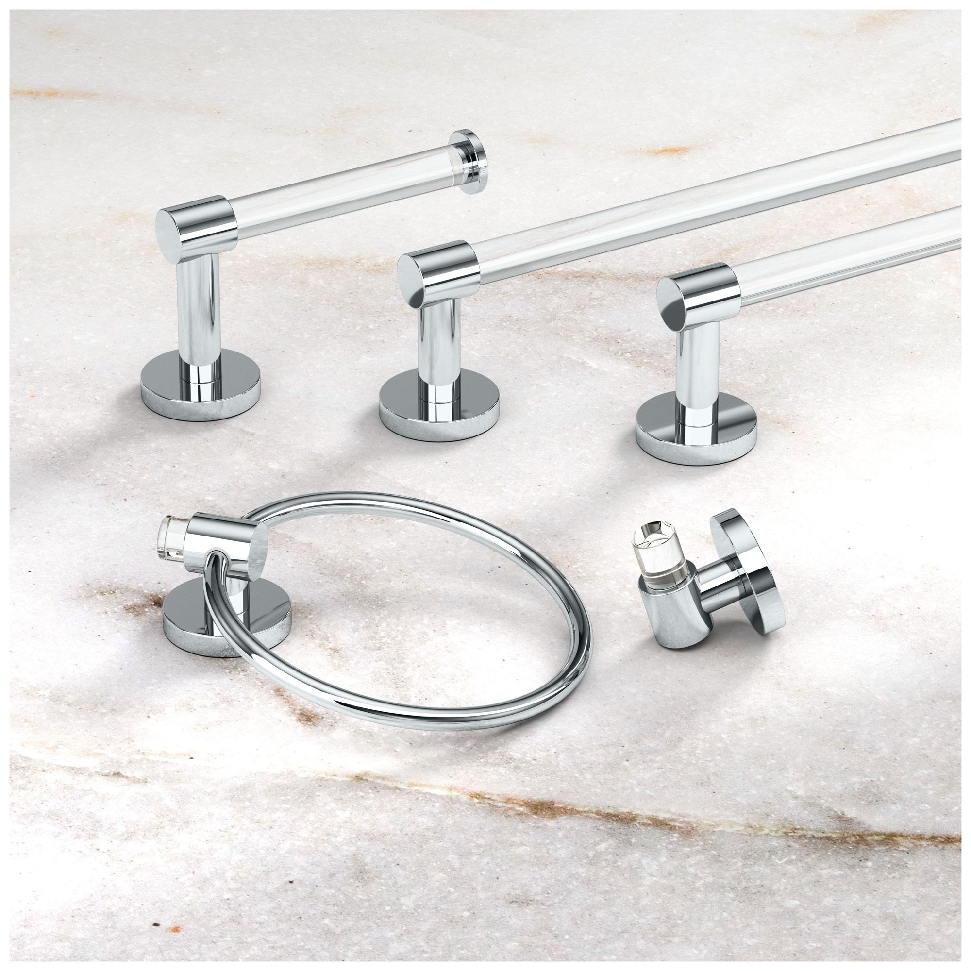 Image 7 Clarion 18" Towel Bar, Crystal-Clear Acrylic/Chrome more views