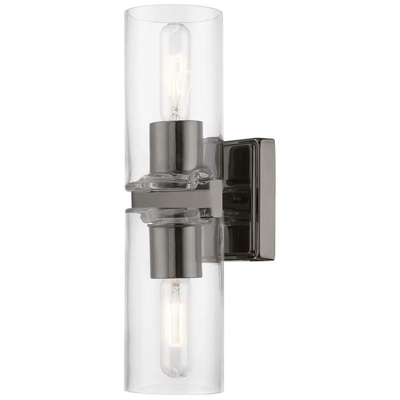 Image 1 Clarion 2 Light Black Chrome Vanity Sconce