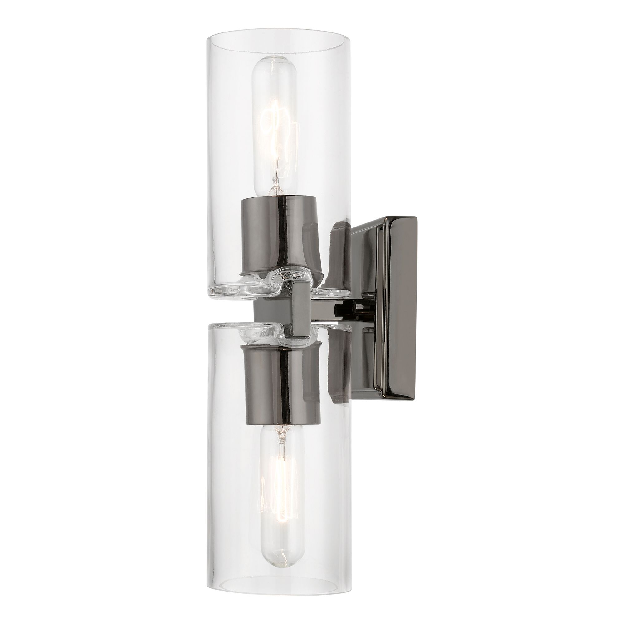 Image 5 Clarion 2 Light Black Chrome Vanity Sconce more views