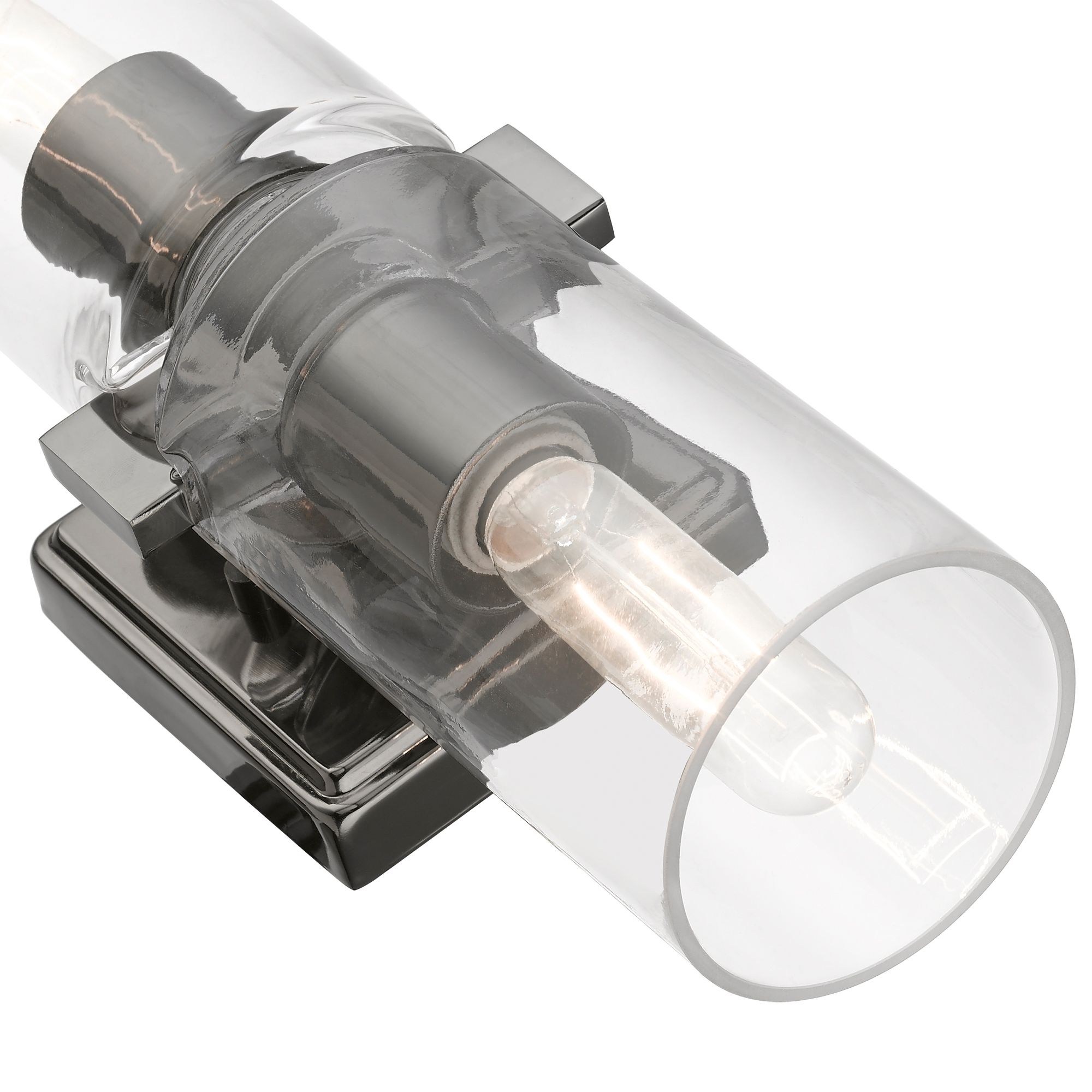 Clarion 2 Light Black Chrome Vanity Sconce