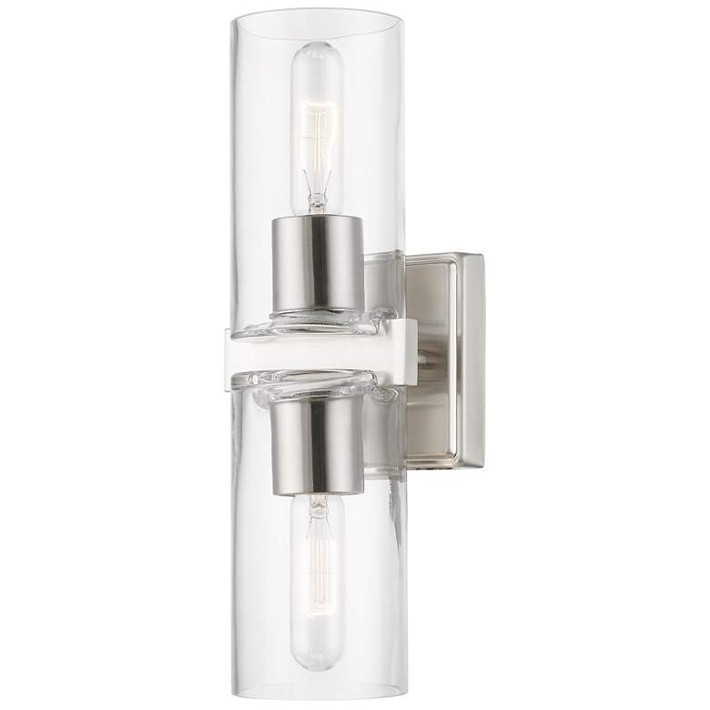 Image 2 Clarion 2 Light Brushed Nickel Vanity Sconce