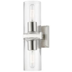 Clarion 2 Light Brushed Nickel Vanity Sconce