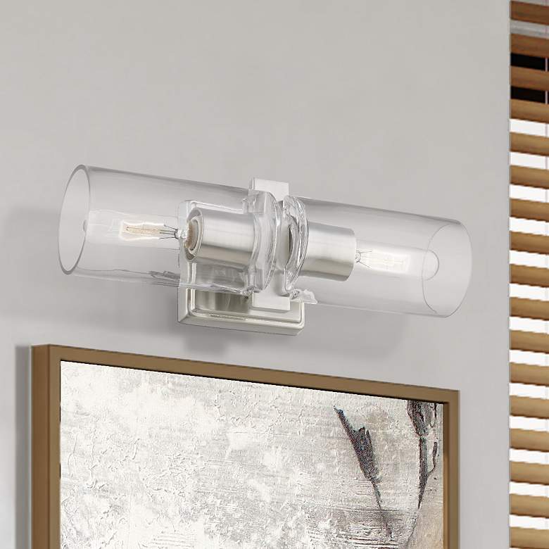 Image 1 Clarion 2 Light Brushed Nickel Vanity Sconce