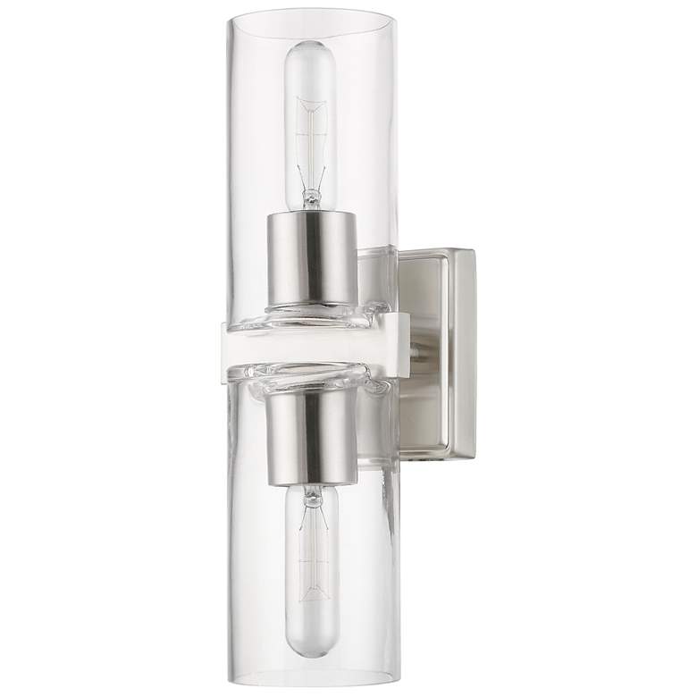Image 3 Clarion 2 Light Brushed Nickel Vanity Sconce more views