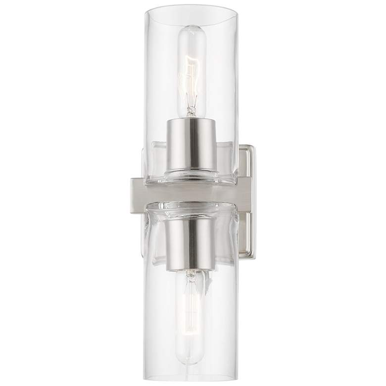 Image 4 Clarion 2 Light Brushed Nickel Vanity Sconce more views