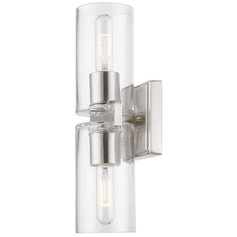 Image 5 Clarion 2 Light Brushed Nickel Vanity Sconce more views
