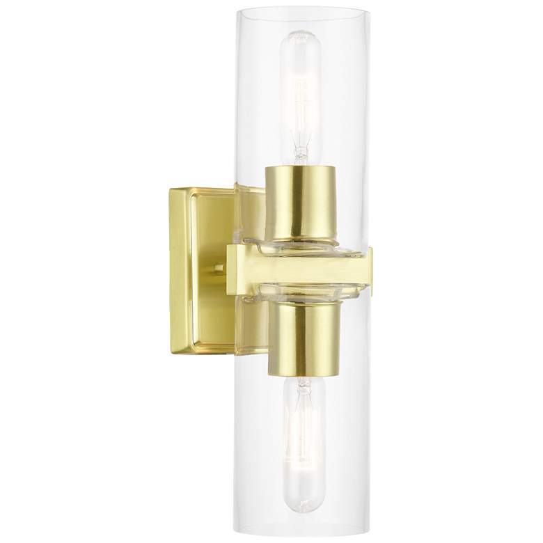Image 1 Clarion 2 Light Satin Brass Vanity Sconce