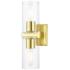 Clarion 2 Light Satin Brass Vanity Sconce