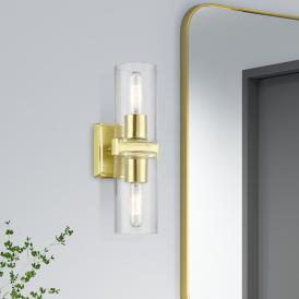Clarion 2 Light Satin Brass Vanity Sconce Clarion 2 Light Satin Brass Vanity Sconce