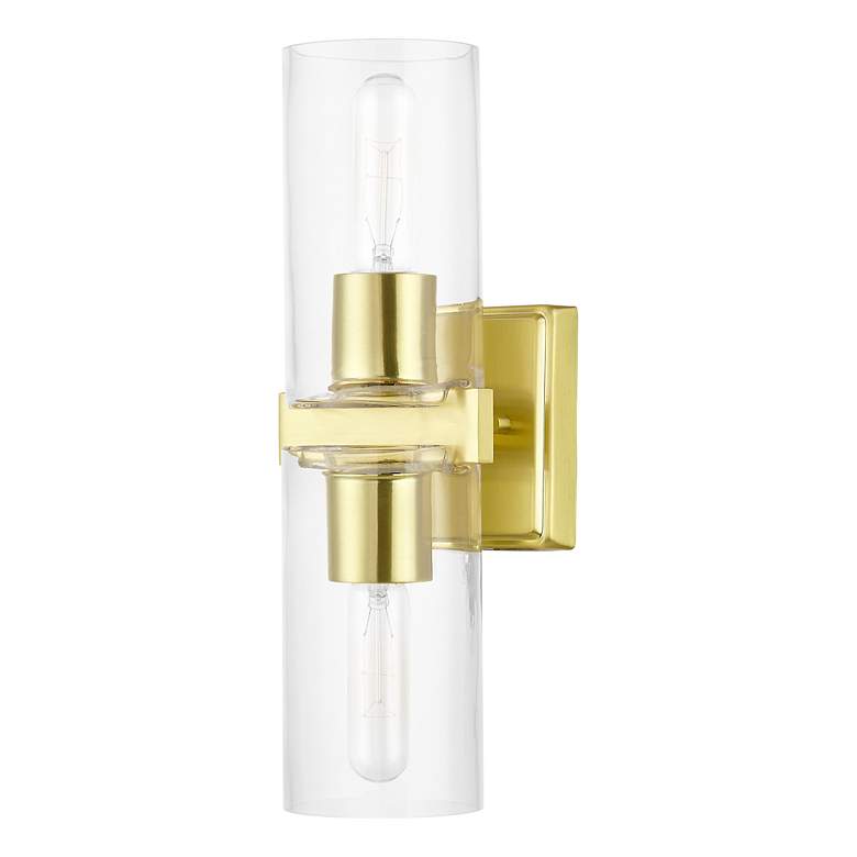 Image 3 Clarion 2 Light Satin Brass Vanity Sconce more views