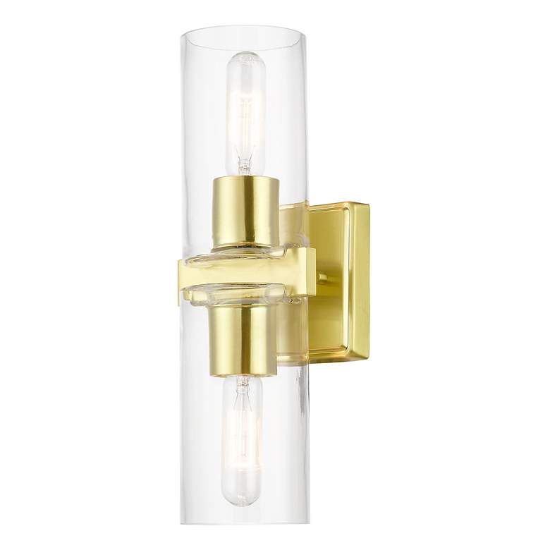 Image 5 Clarion 2 Light Satin Brass Vanity Sconce more views