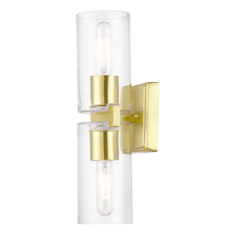 Image 6 Clarion 2 Light Satin Brass Vanity Sconce more views