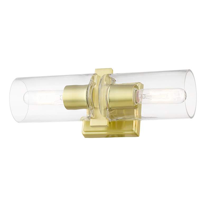 Image 7 Clarion 2 Light Satin Brass Vanity Sconce more views