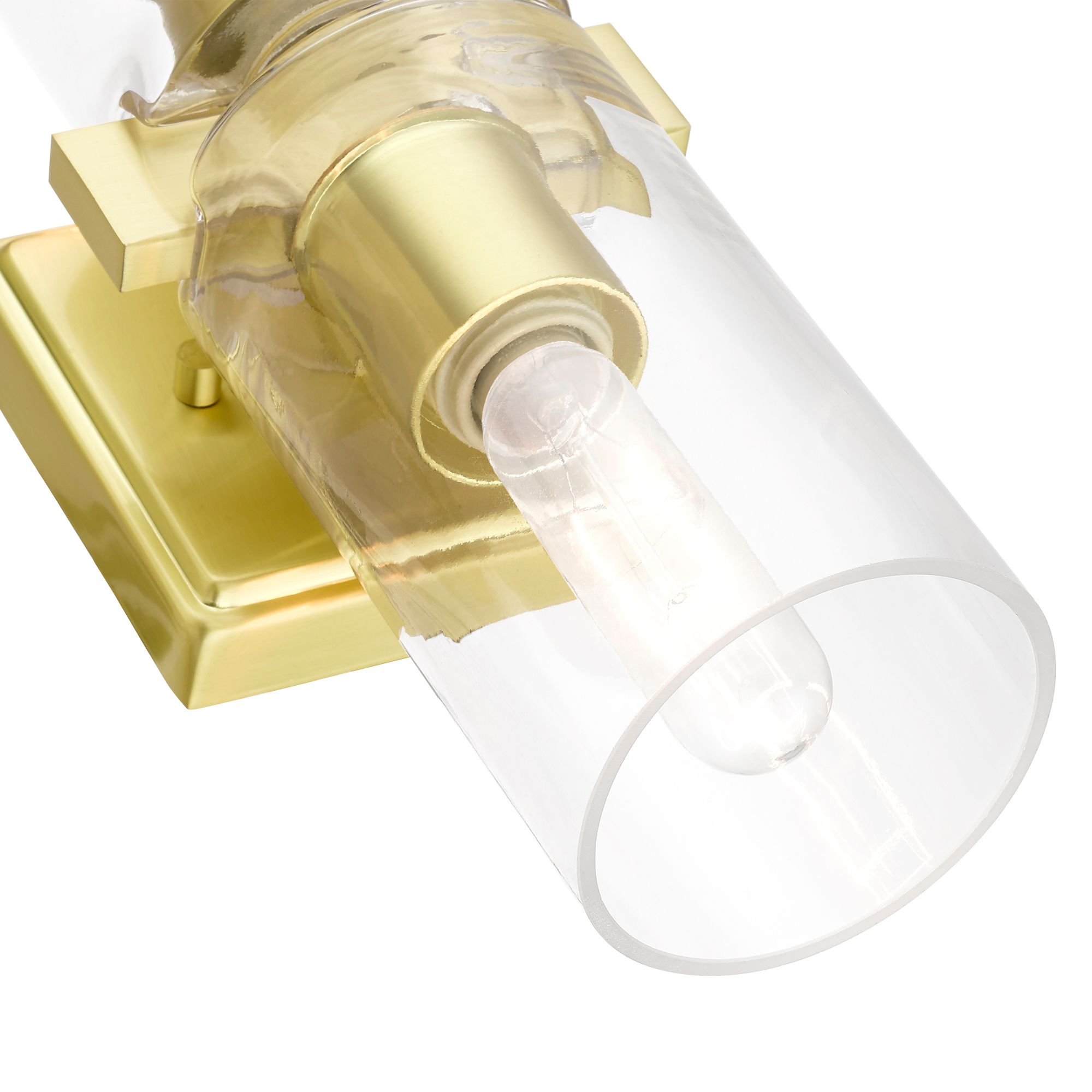 Clarion 2 Light Satin Brass Vanity Sconce