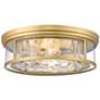 2_Clarion 20 3/4" Wide Rubbed Brass Ceiling Light