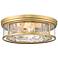 Clarion 20 3/4" Wide Rubbed Brass Ceiling Light