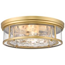 Clarion 20 3/4" Wide Rubbed Brass Ceiling Light