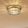 1_Clarion 20 3/4" Wide Rubbed Brass Ceiling Light
