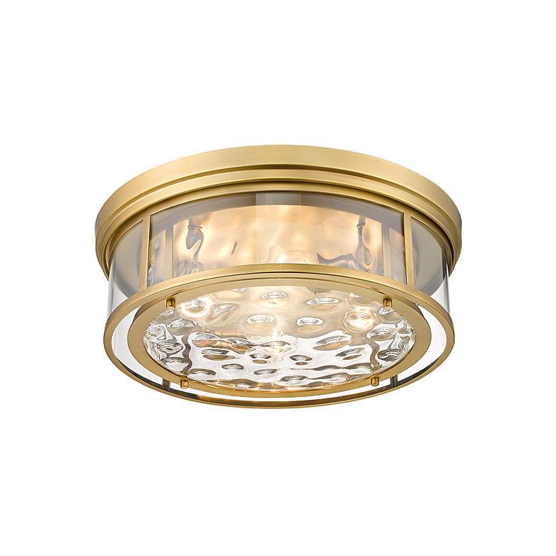 Image 6 Clarion 20 3/4" Wide Rubbed Brass Ceiling Light more views