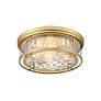 6_Clarion 20 3/4" Wide Rubbed Brass Ceiling Light more views