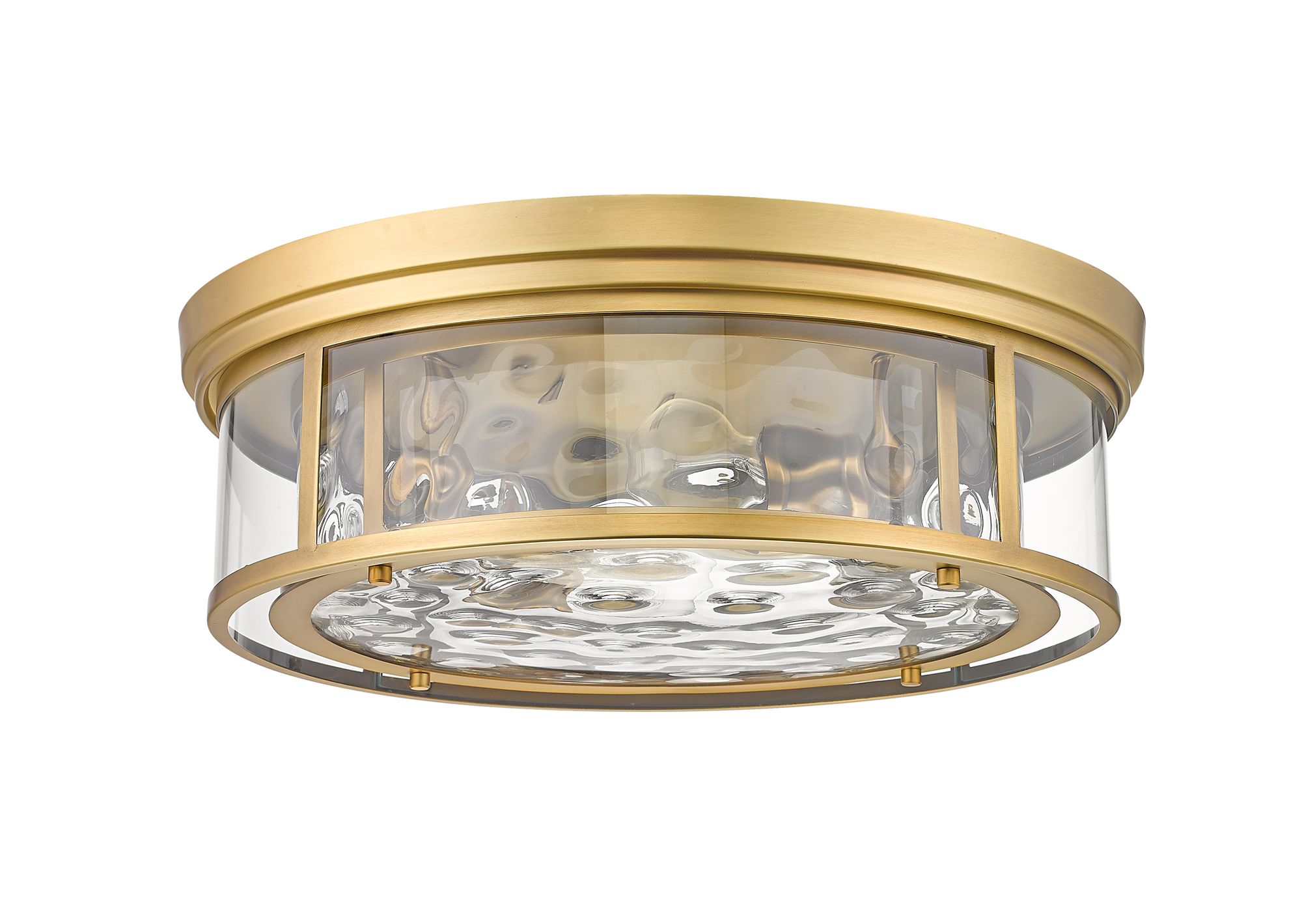 Clarion 20 3/4" Wide Rubbed Brass Ceiling Light