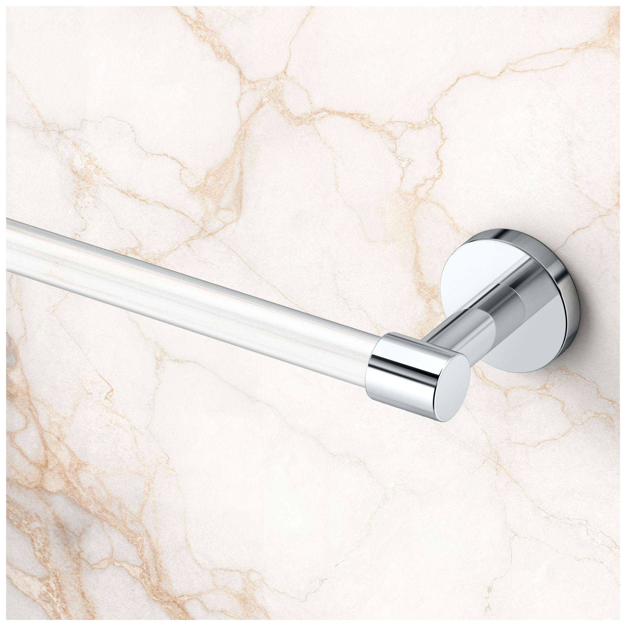 Image 2 Clarion 24" Towel Bar, Crystal-Clear Acrylic/Chrome more views