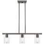 2_Clarion 3 Light Black Chrome Linear Chandelier