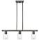 Clarion 3 Light Black Chrome Linear Chandelier