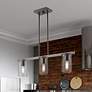 Thumbnail1 of Clarion 3 Light Black Chrome Linear Chandelier