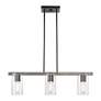 Thumbnail3 of Clarion 3 Light Black Chrome Linear Chandelier more views