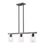 Thumbnail4 of Clarion 3 Light Black Chrome Linear Chandelier more views
