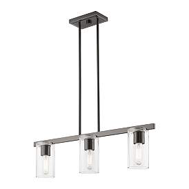 Image5 of Clarion 3 Light Black Chrome Linear Chandelier more views