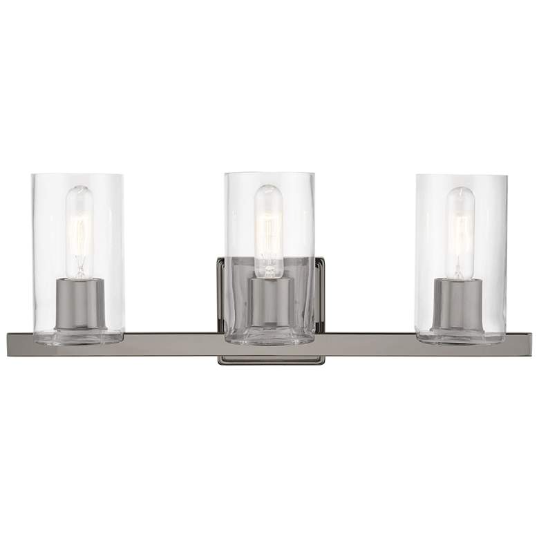 Image 1 Clarion 3 Light Black Chrome Vanity Sconce