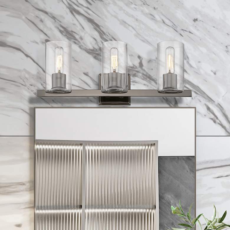 Image 1 Clarion 3 Light Black Chrome Vanity Sconce