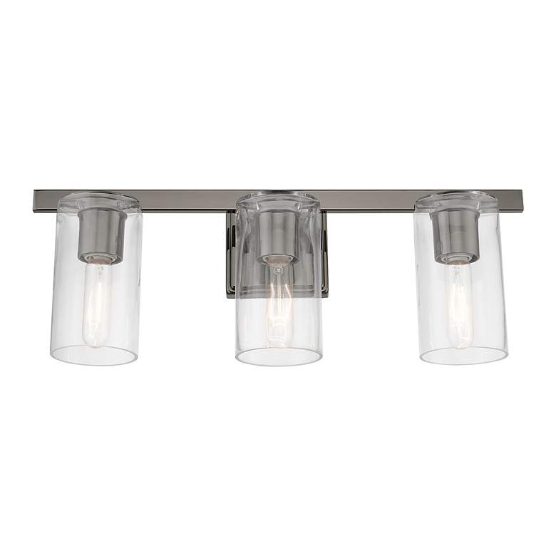 Image 3 Clarion 3 Light Black Chrome Vanity Sconce more views