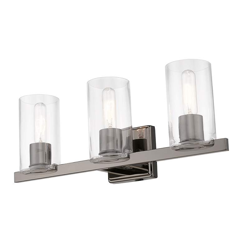 Image 5 Clarion 3 Light Black Chrome Vanity Sconce more views
