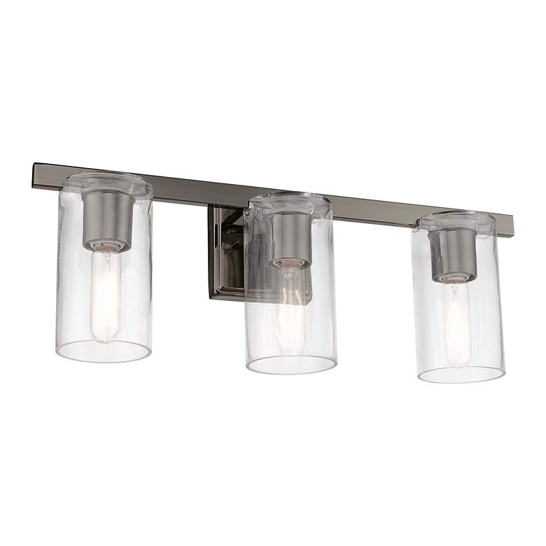 Image 6 Clarion 3 Light Black Chrome Vanity Sconce more views