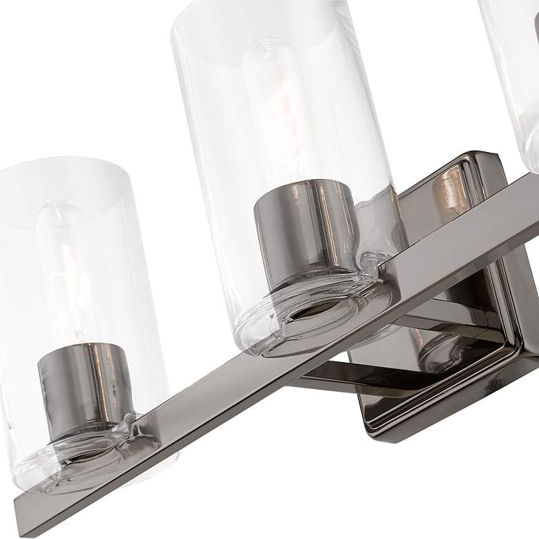 Image 7 Clarion 3 Light Black Chrome Vanity Sconce more views