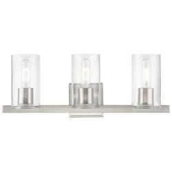Clarion 3 Light Brushed Nickel Vanity Sconce