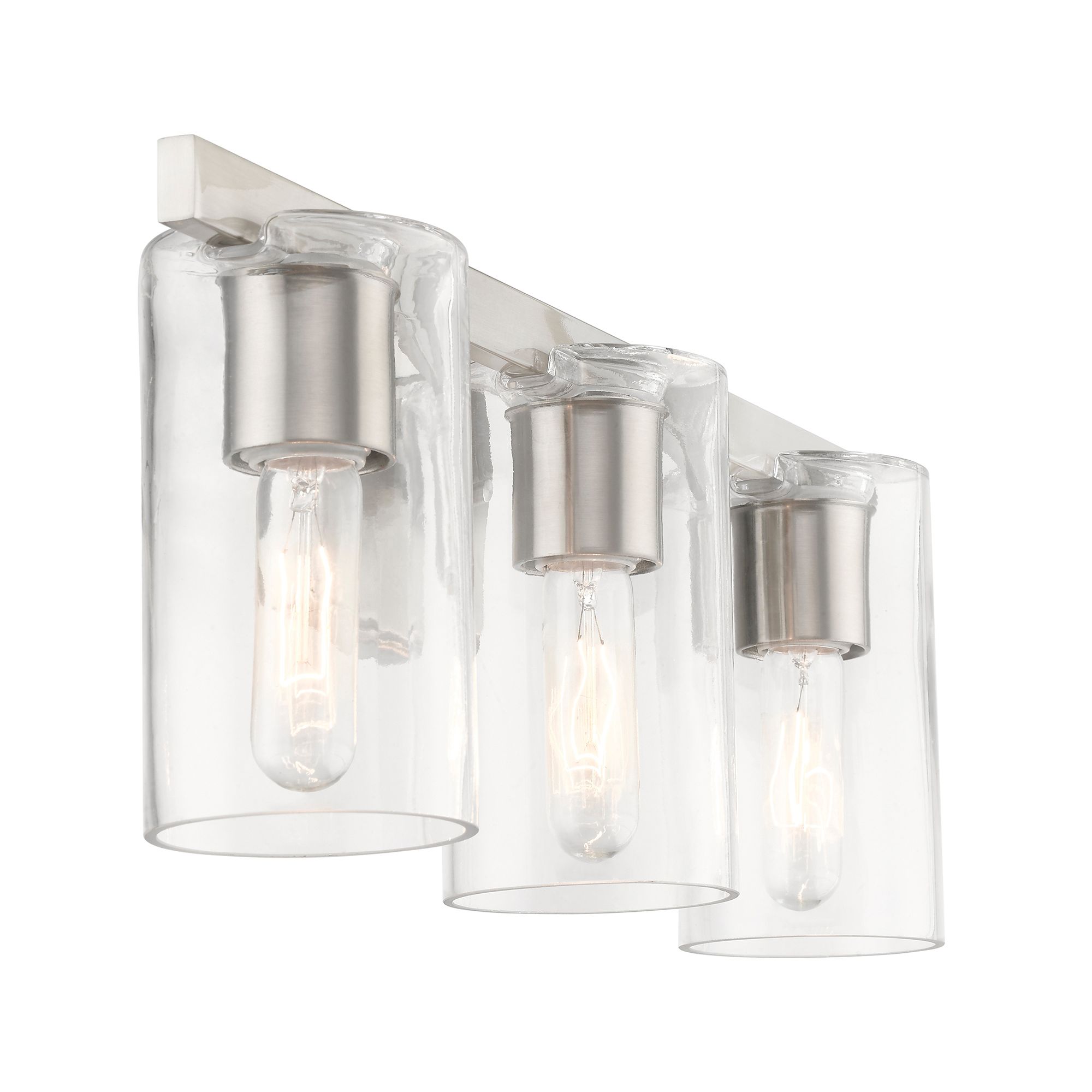 Clarion 3 Light Brushed Nickel Vanity Sconce