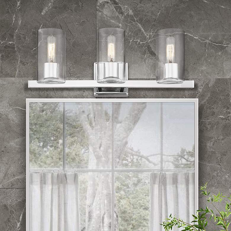 Image 1 Clarion 3 Light Polished Chrome Vanity Sconce