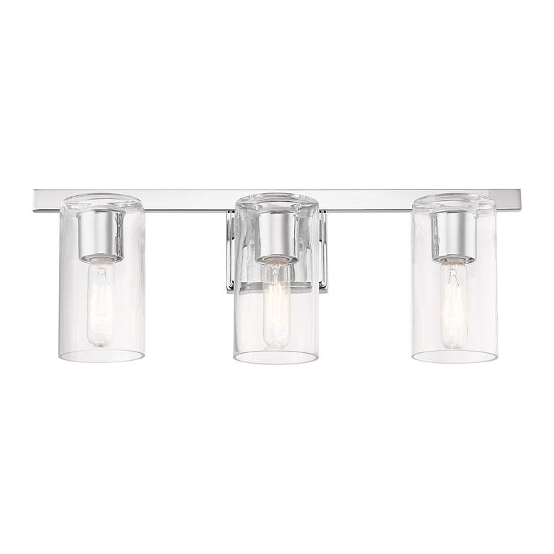 Image 4 Clarion 3 Light Polished Chrome Vanity Sconce more views