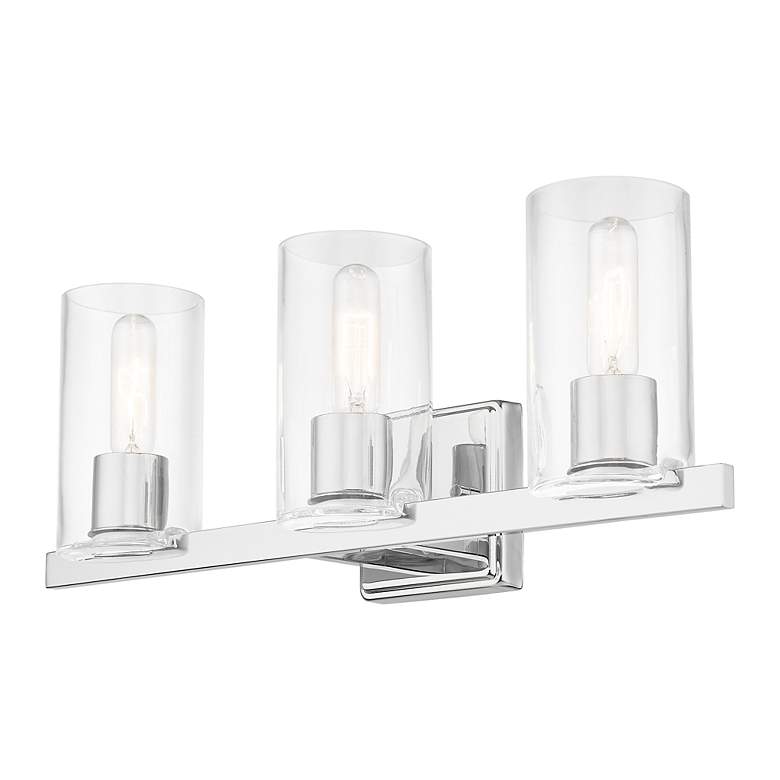 Image 6 Clarion 3 Light Polished Chrome Vanity Sconce more views