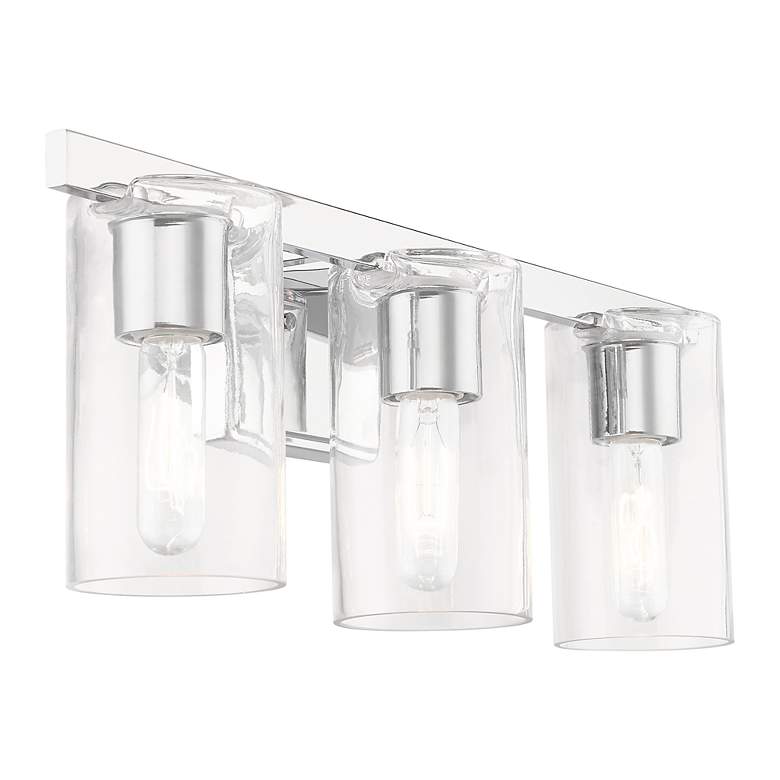 Image 7 Clarion 3 Light Polished Chrome Vanity Sconce more views
