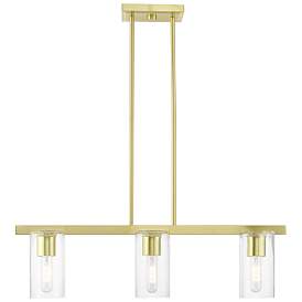 Image1 of Clarion 3 Light Satin Brass Linear Chandelier