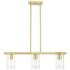 Clarion 3 Light Satin Brass Linear Chandelier